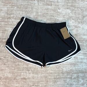 Nike Women’s XL Black White Stripe Dri Fit Running Shorts Lined Athletic New